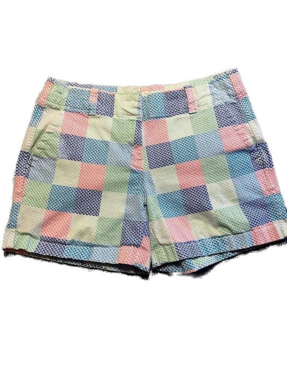 Vineyard Vines Whale Print Patchwork Shorts Sz 4 Preppy Resort Barbie Core Beach